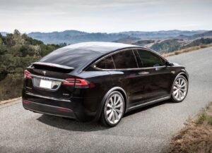 2017 Tesla Model X: black rear angle